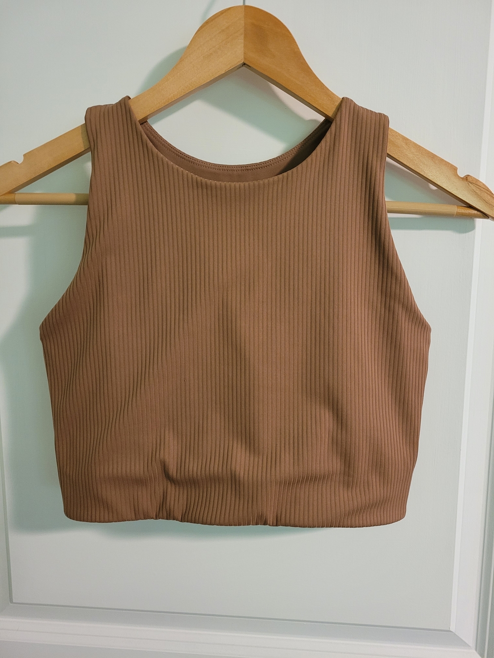 girlfriend collective Ribbed Crop Tank - Warm Brown